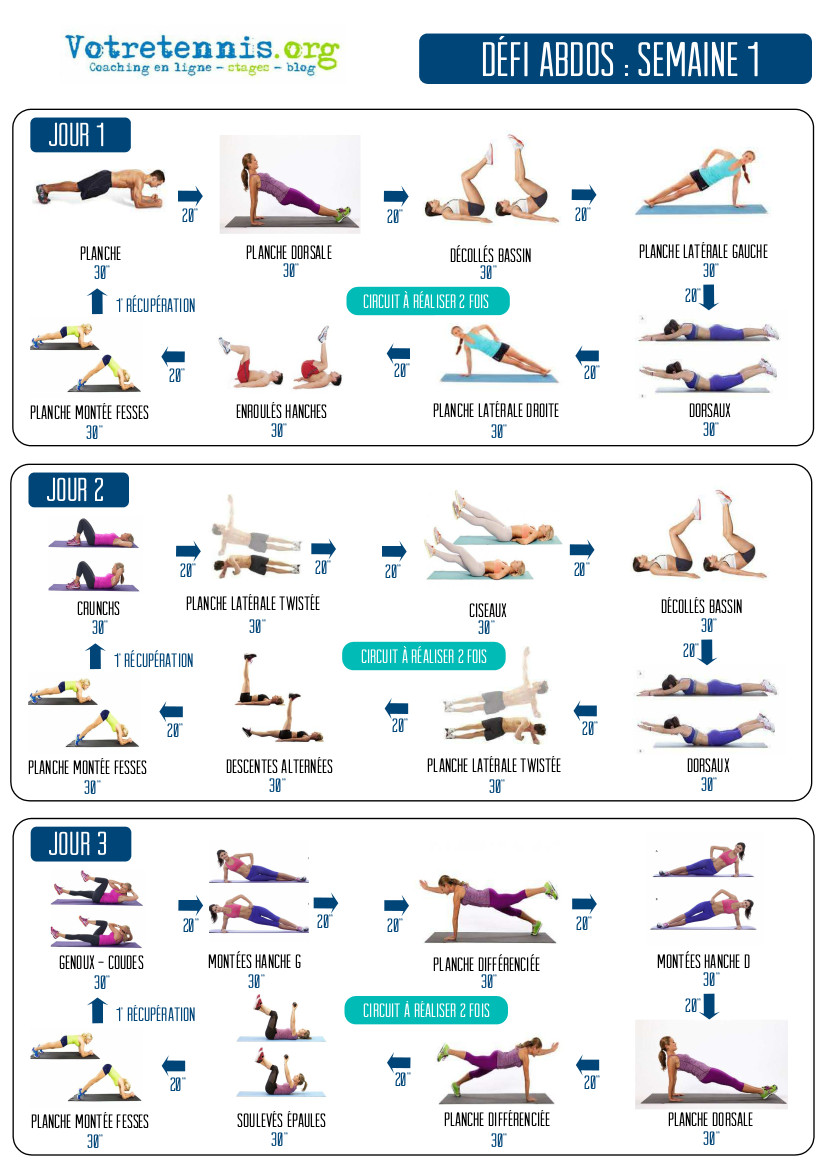 Défi gainage semaine 1