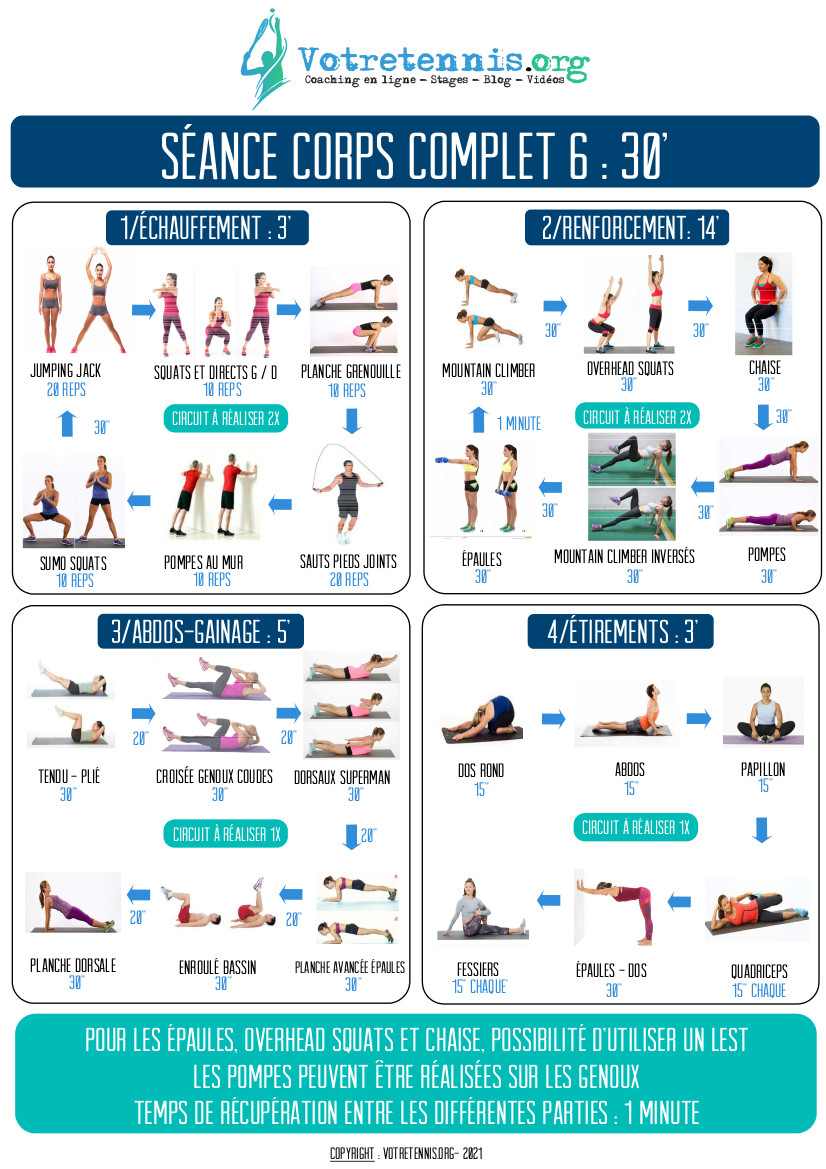 Fiches séances 30' 6